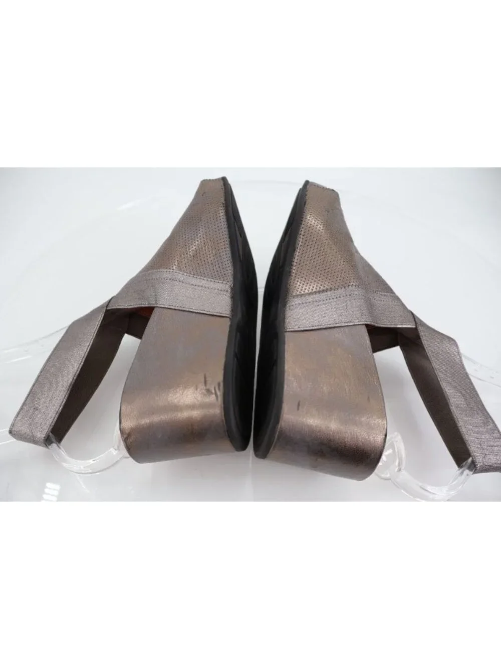 Gentle Souls Gwendaline Sandals Women's Size 9.5 Pewter Gray Metallic Brushed